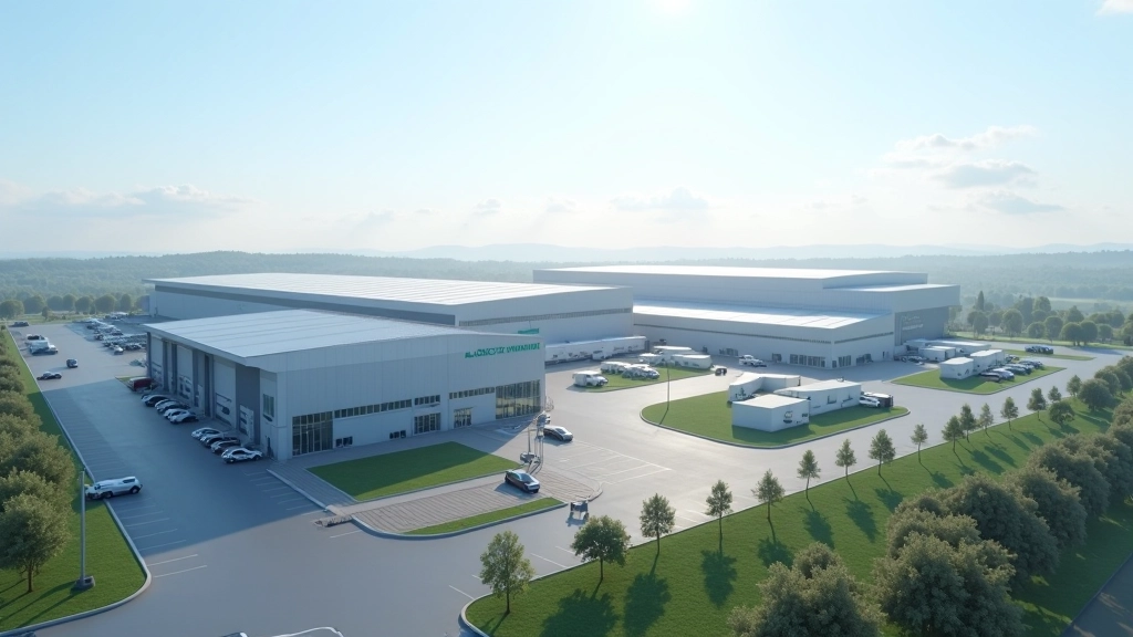 Česká průmyslová zóna s moderními průmyslovými budovami, logistickým centrem a komunikačními sítěmi