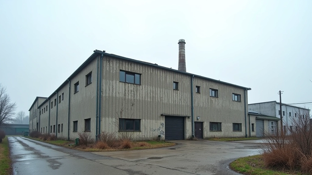 Starý průmyslový komplex čekající na rekonstrukci, průmyslová brownfieldu